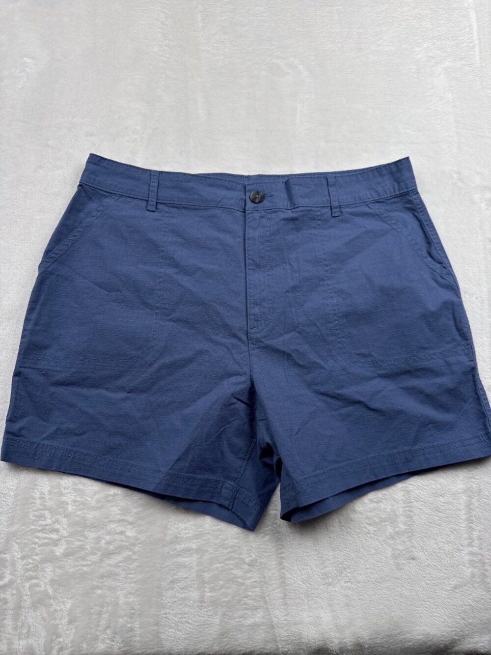 Eddie Bauer Womens Ripstop Shorts Size 14 Blue Cotton Blend Casual Lightweight